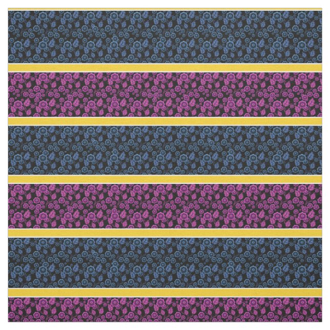 Tecido Azul/rosa, dourado/listra branca - preto (Modelo)