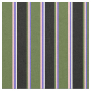 Tecido Azul, Rosa, Verde Oleícola Escuro, Preto e Branco