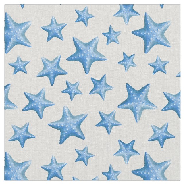 Tecido Azul Starfish Summer Beach Náutica Costeira (Detalhe)