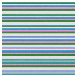 Tecido Azul, Teal, Violeta, Verde Escuro e Branco Colorid