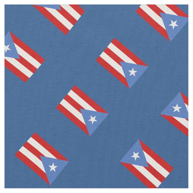 Tecido Azul: Tradicional: Bandeira de Puerto Rico (Detalhe)