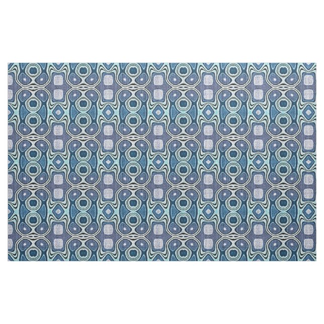 Tecido Azul Turquesa Verde Menta Violeta Padrão de Batik  (Fat Quarter)