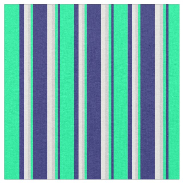 Tecido Azul, Verde, Cinza Leve e Creme de Casa (Detalhe)