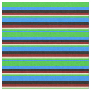 Tecido Azul, Verde limão, Dourado pálido, Marrom e Preto