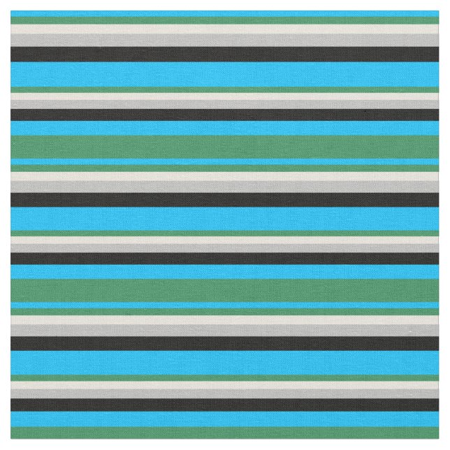 Tecido Azul, verde marinho, bege, Cinza e preto (Detalhe)