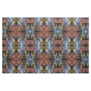 tecido azul-vermelho, casa colorida
