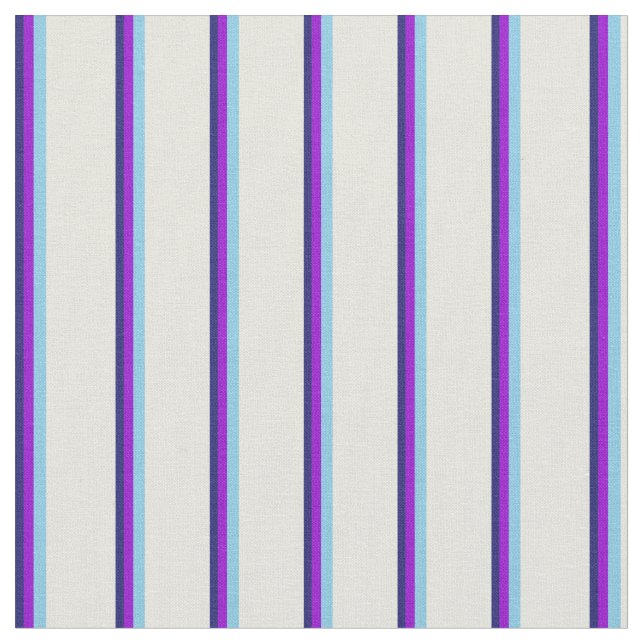 Tecido Azul, Violeta Escuro, Azul Céu e bege (Detalhe)
