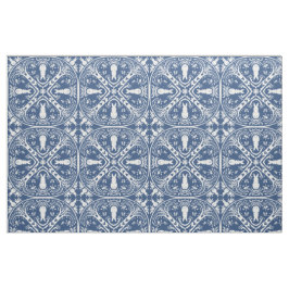 Tecido Azulejo Azul e Branco do Coelho Delft Dedham Bunny