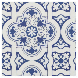 Tecido Azulejo azul português