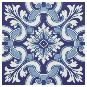 Tecido Azulejo azul português