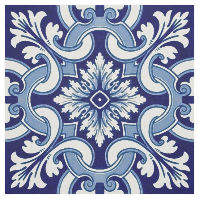 Tecido Azulejo azul português (Modelo)