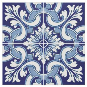 Tecido Azulejo azul português