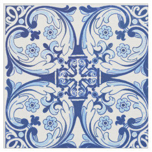 Tecido Azulejo azul português