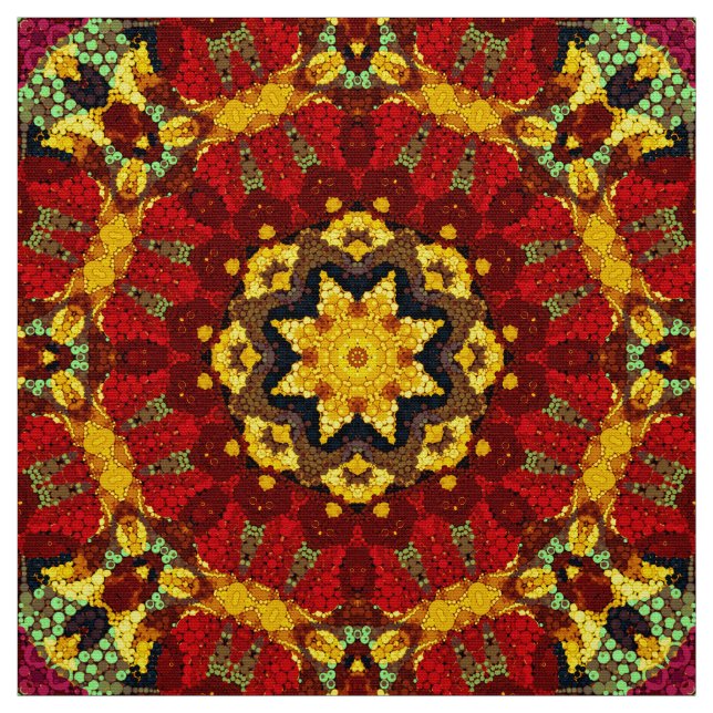 Tecido azulejo caleidoscópico moderno abstrato (Modelo)