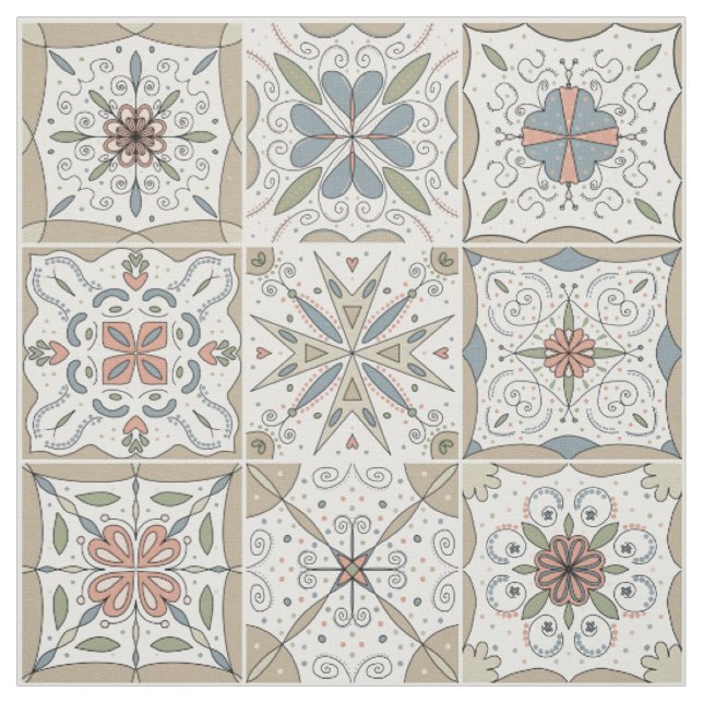 Tecido Azulejo de Mosaico (Modelo)