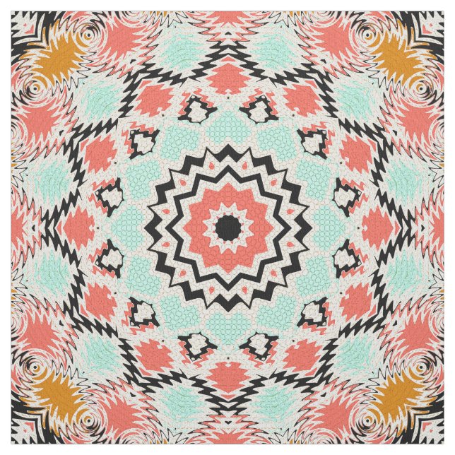 Tecido azulejo de mosaico de mandala abstrato sem soldadu (Modelo)