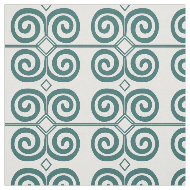 Tecido Azulejo espiral marroquino Teal Green (Modelo)
