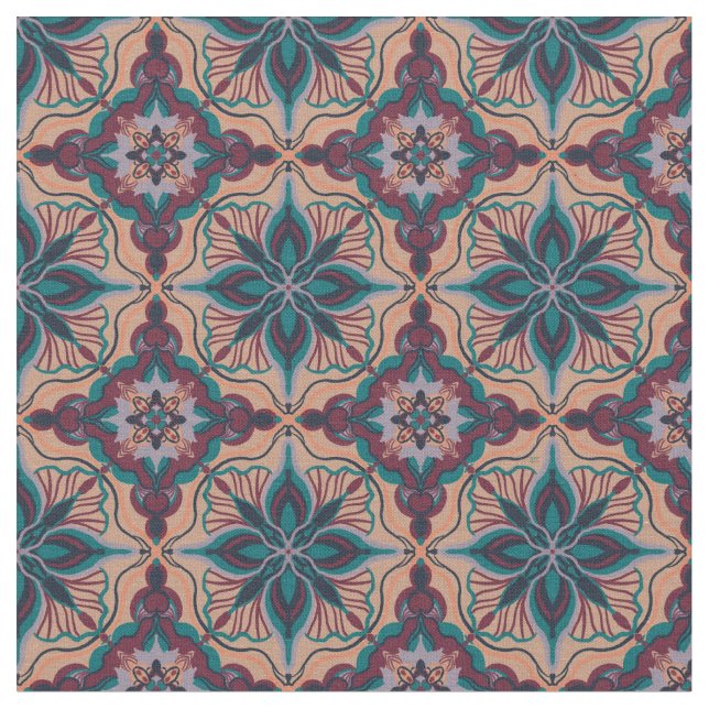 Tecido Azulejo Geométrico de Pastel marroquino (Detalhe)