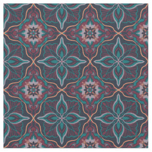 Tecido Azulejo Geométrico Moderno de Watercolor Marron
