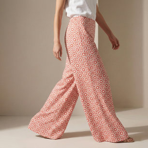 Tecido Azulejo Geométrico Mosaico Boho Branco Vermelho Co