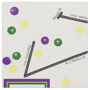 Tecido Azulejo Mardi Gras Parade Route 18x18