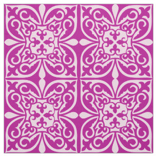 Tecido Azulejo marroquino - ameixa roxa e cor-de-rosa