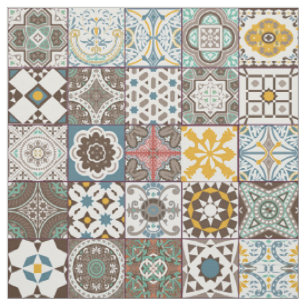 Tecido Azulejo marroquino colorido