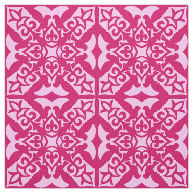 Tecido Azulejo marroquino - fúcsia e rosa pálido (Modelo)