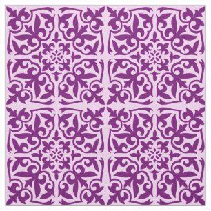 Tecido Azulejo marroquino - roxo e orquídea