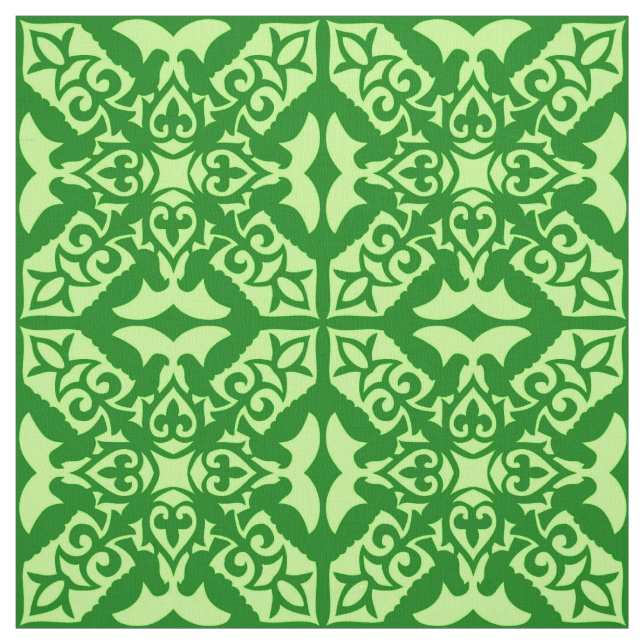 Tecido Azulejo marroquino - verde-pinheiro escuro (Modelo)