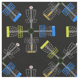 Tecido azulejo preto de cestos de golfe de disco