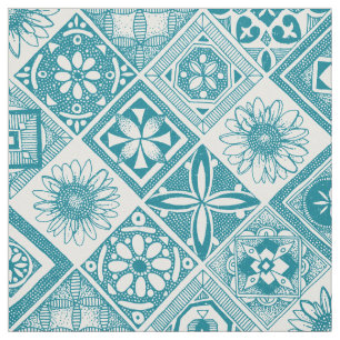 Tecido azulejos azuis