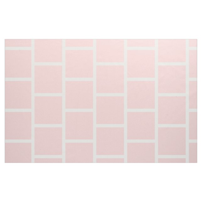 Tecido Azulejos de metrô rosa-bebê em branco (Fat Quarter)