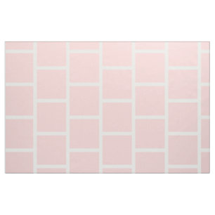 Tecido Azulejos de metrô rosa para bebês em branco
