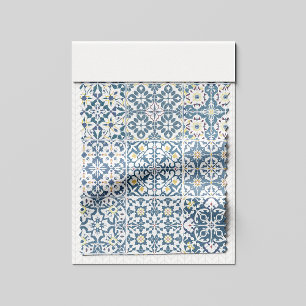Tecido Azulejos Mediterrâneos, Marroquinos, Maiolica, Azu