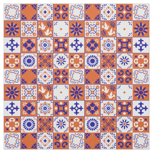 Tecido Azulejos mexicanos de Talavera (Modelo)