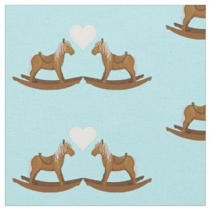 Tecido Baby Boy Rocking Horse Heart Pattern
