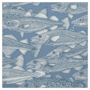 Tecido bacalhau do Atlântico denim cobalto