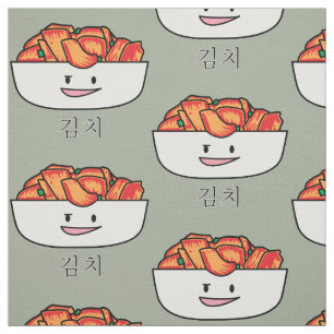 Tecido Bacia feliz de Kimchi Kimchee - design feliz dos