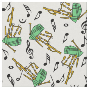 Tecido Bagpipe Music Notes Pattern