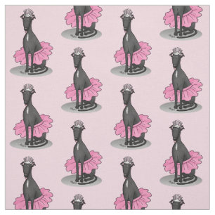 Tecido Balé Ballerina Princesa Greyhound Dog (preto)