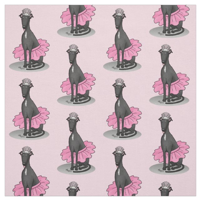 Tecido Balé Ballerina Princess Greyhound Dog (preto) (Modelo)