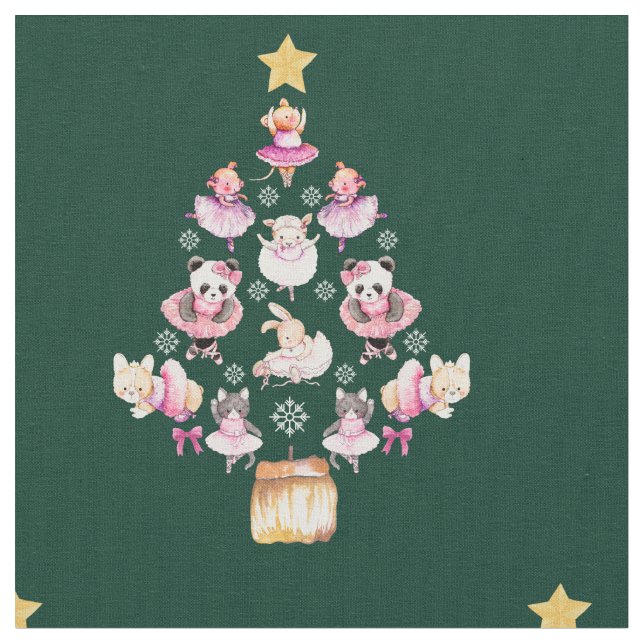 Tecido Balés Ballerina Árvore de Natal (Detalhe)