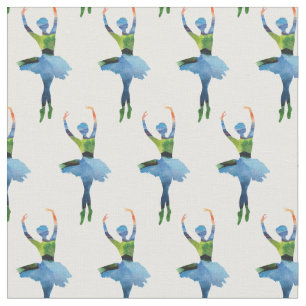 Tecido Ballerina Dancer Watercolor Art