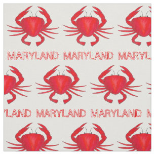 Tecido Baltimore Maryland Red Duro Shell Bay Crab Seafood