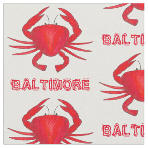 Tecido Baltimore MD Maryland Caranguejos Vermelhos Marisc
