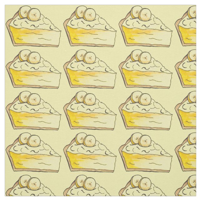 Tecido Banana Cream Pie Slice Dessert Ba (Modelo)