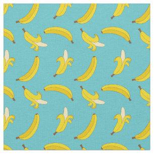 Tecido Bananas azuis