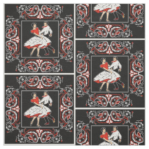 Tecido Bandana vermelho e preto 2 do casal da dança