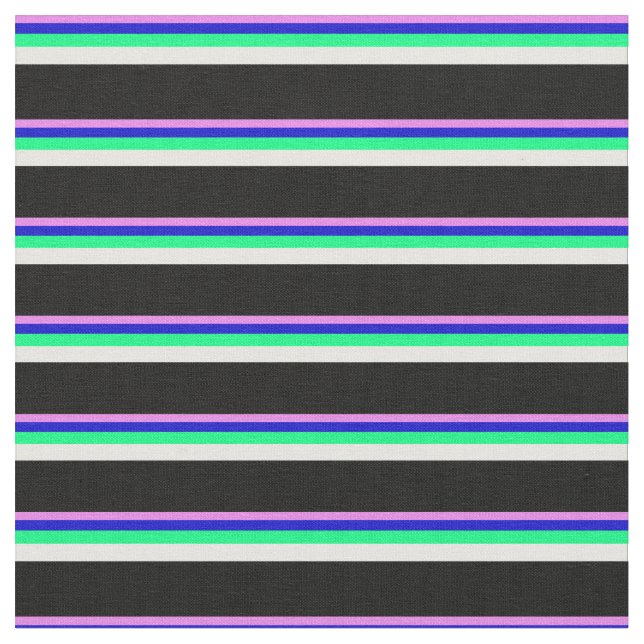 Tecido Bandas violetas, azuis, verdes, brancas e negras (Detalhe)